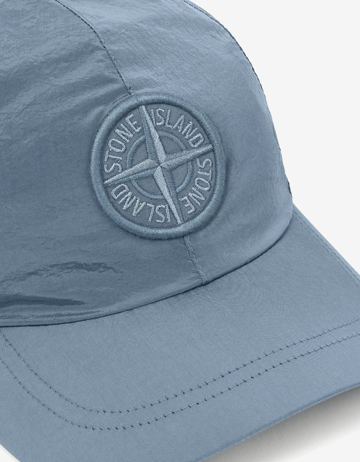 Stone Island Avio Blue Nylon Metal Baseball Cap