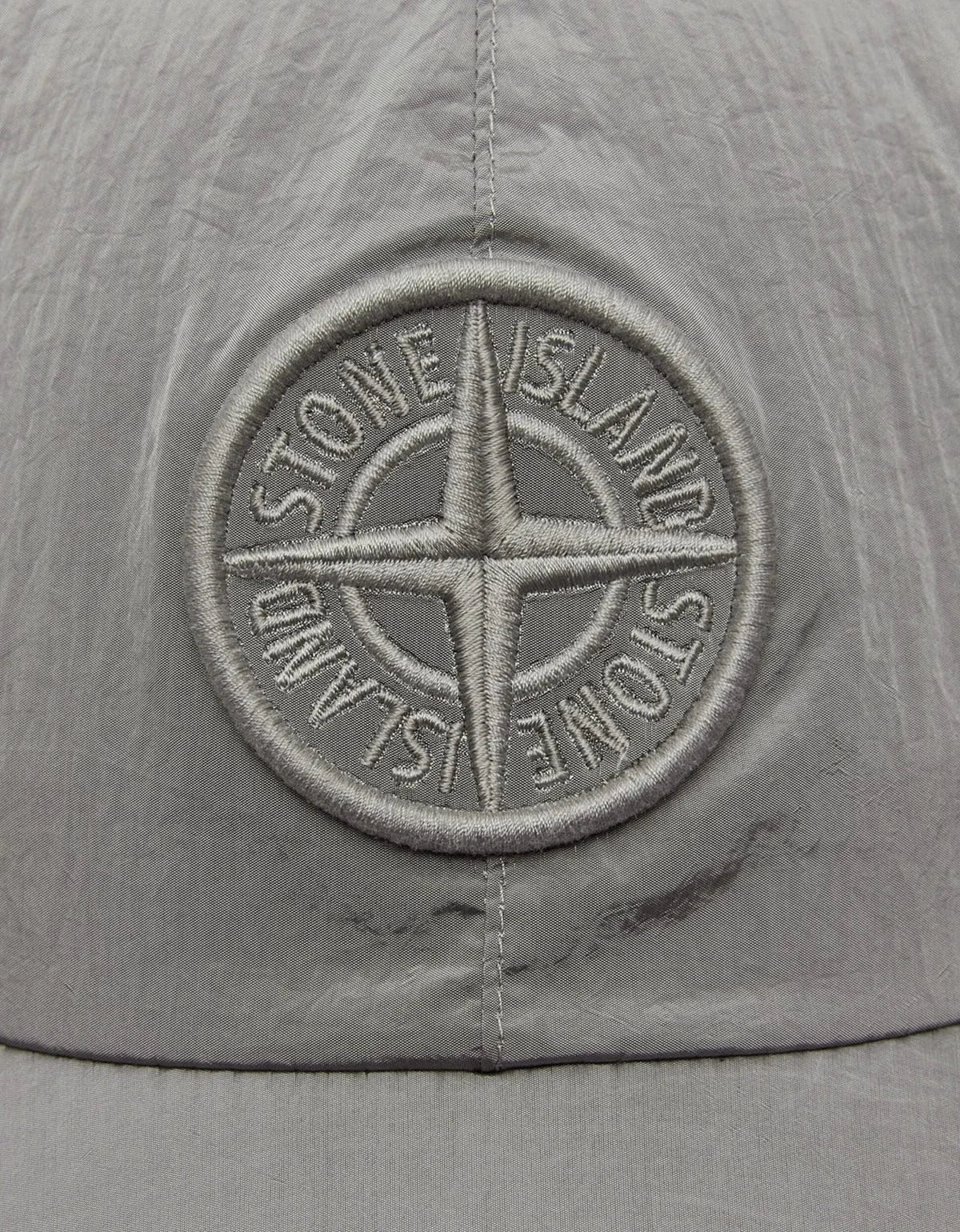 Stone Island Grey Nylon Metal Baseball Cap