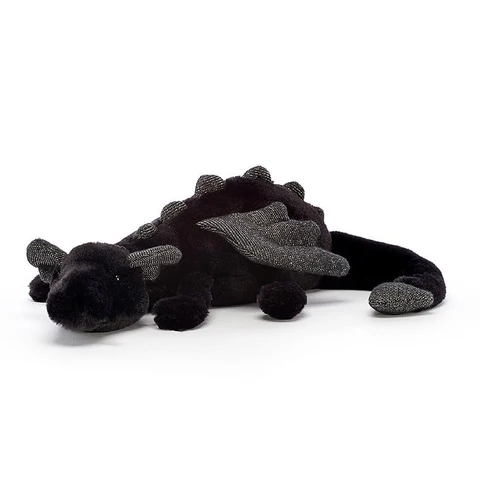 Jellycat Little Onyx Dragon Plush – Black Glitter Stuffed Animal