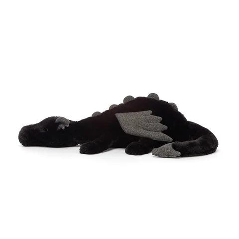 Jellycat Little Onyx Dragon Plush – Black Glitter Stuffed Animal